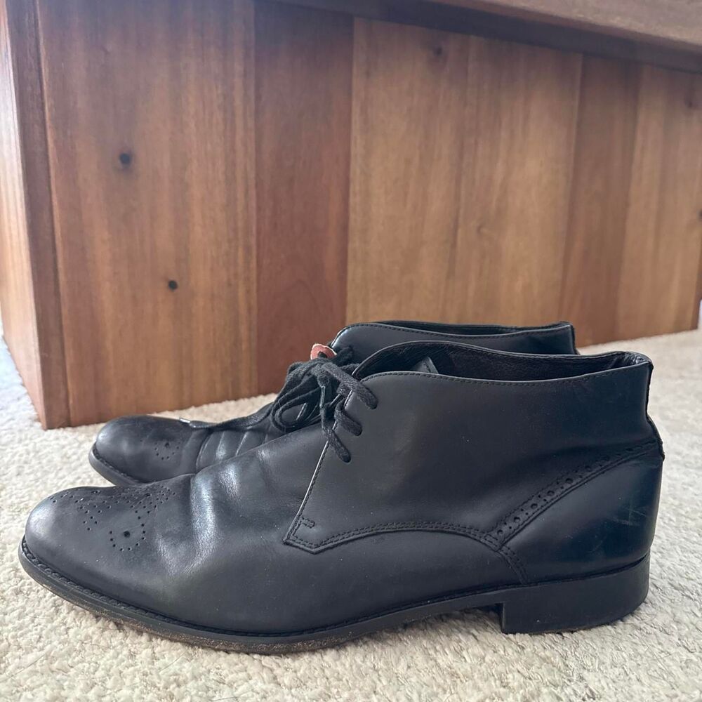 John Varvatos Men's Black Leather Boots